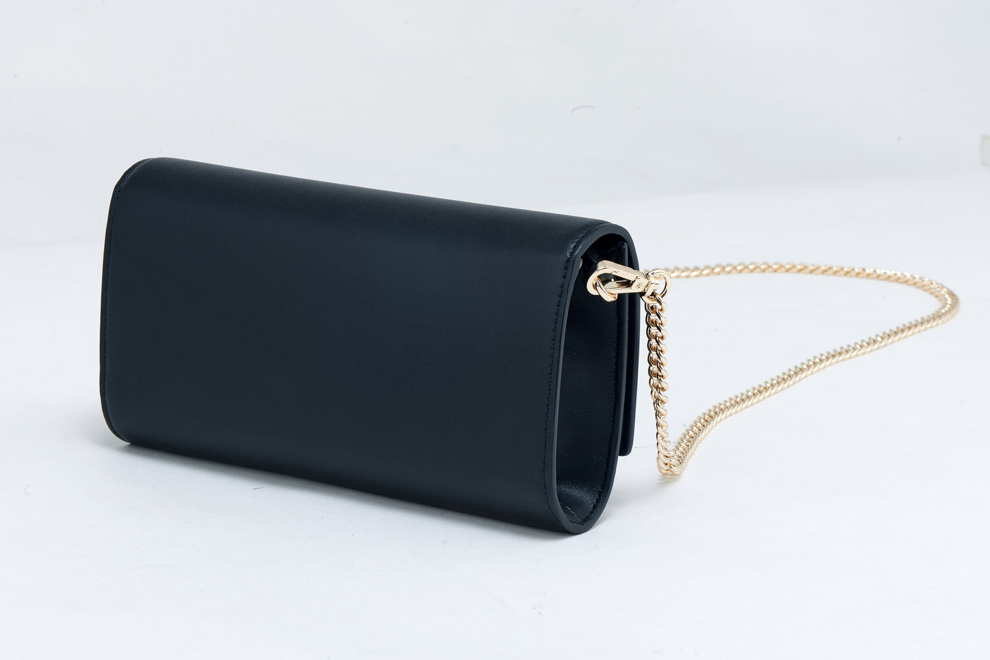 Black Crossbody Bag with Gold Chain | Women's Leather Purse | Everyday Bag