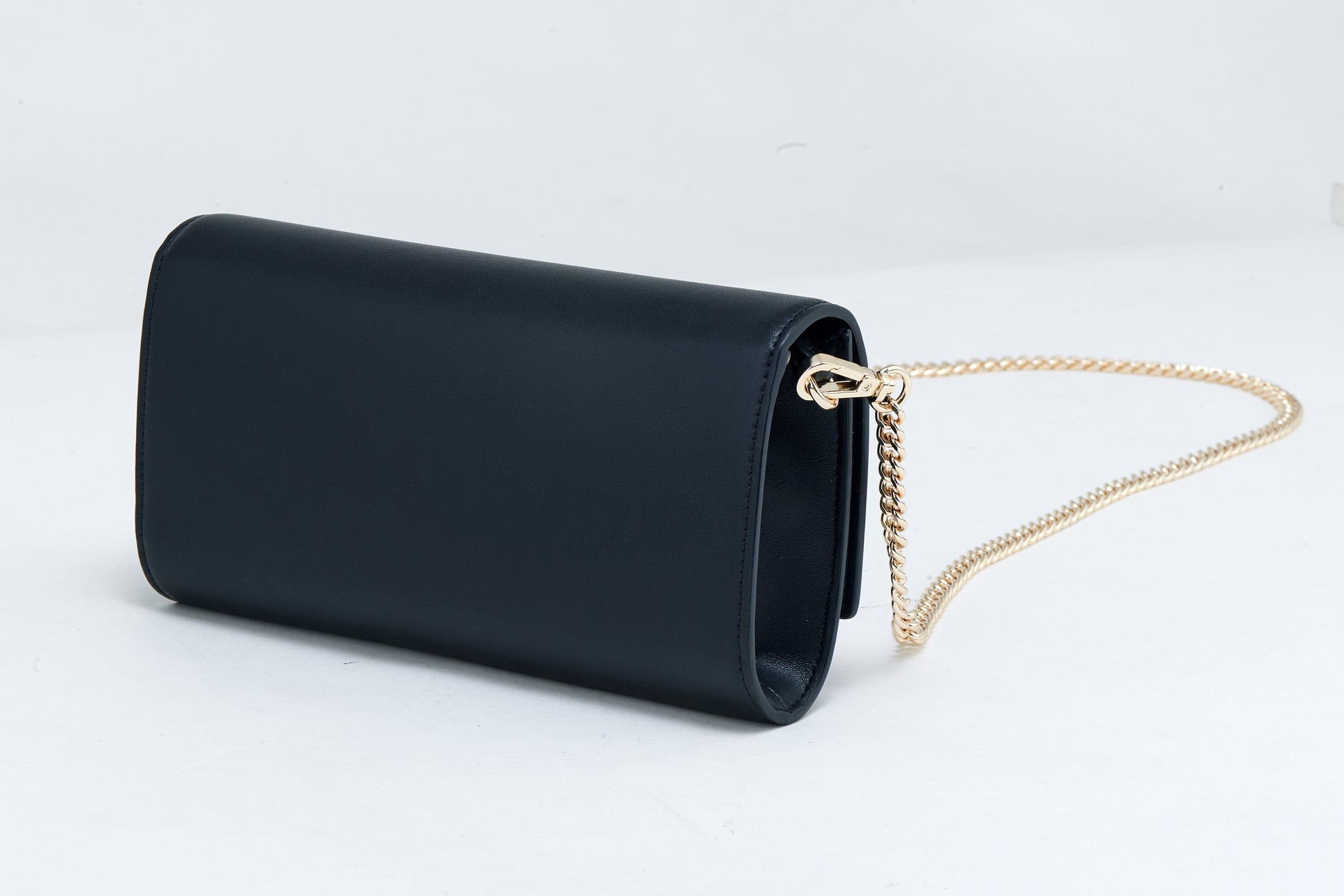 Black Crossbody Bag with Gold Chain | Women's Leather Purse | Everyday Bag