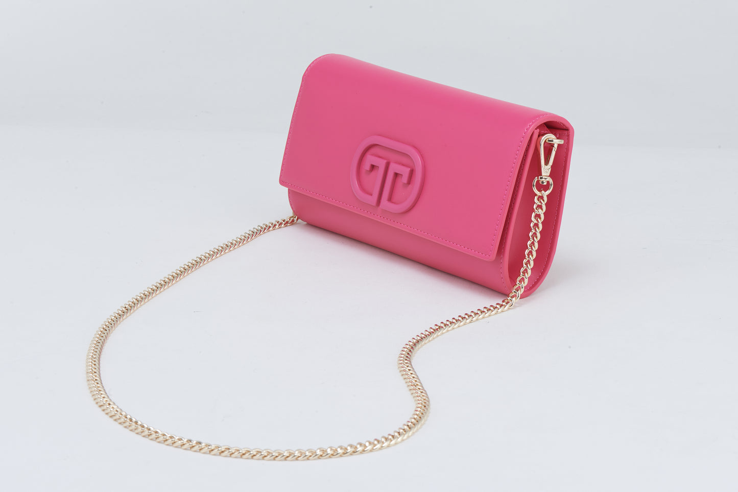 Pink Crossbody Bag with Gold Chain | Women's Leather Purse | Everyday Bag