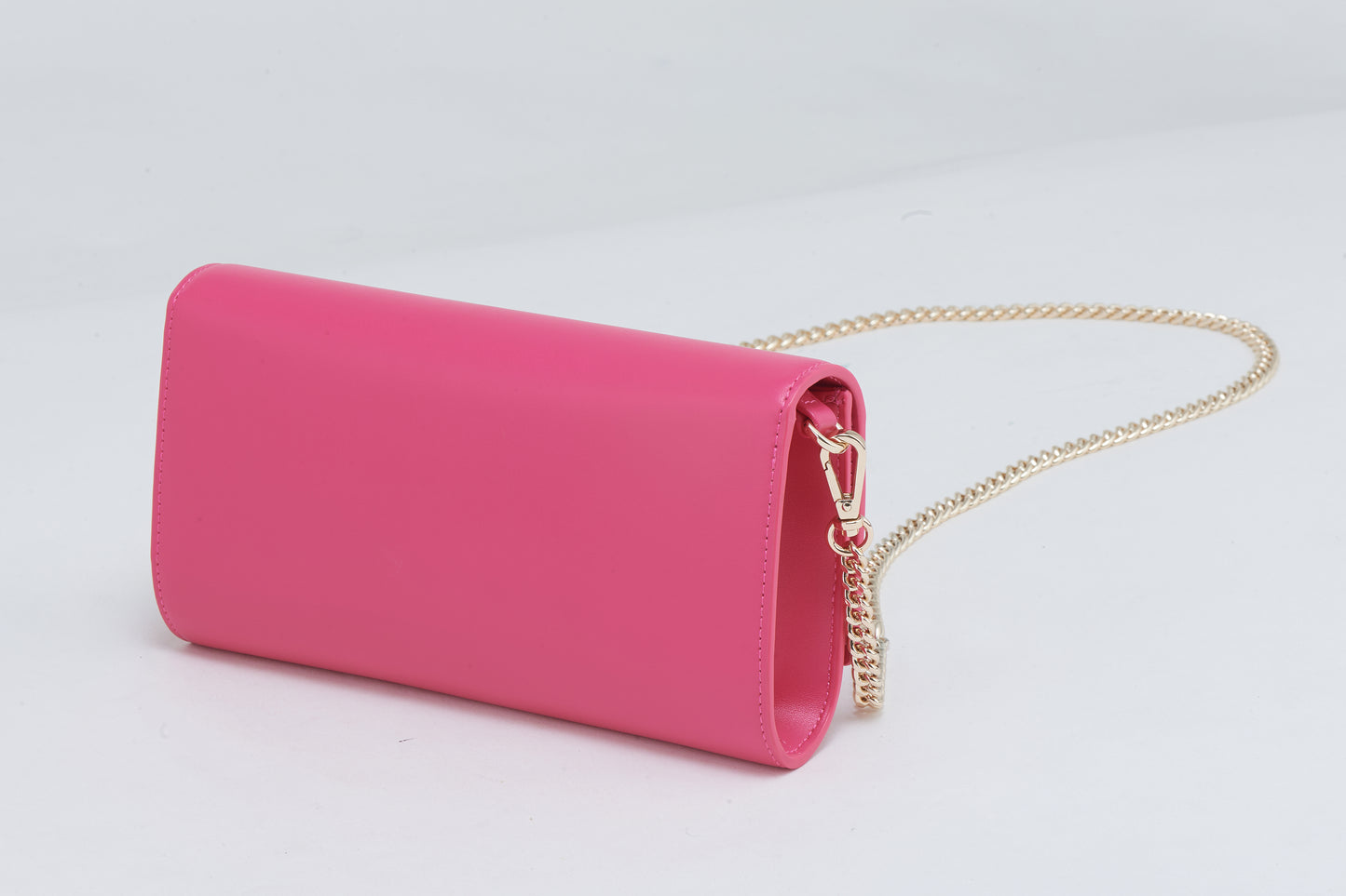 Pink Crossbody Bag with Gold Chain | Women's Leather Purse | Everyday Bag