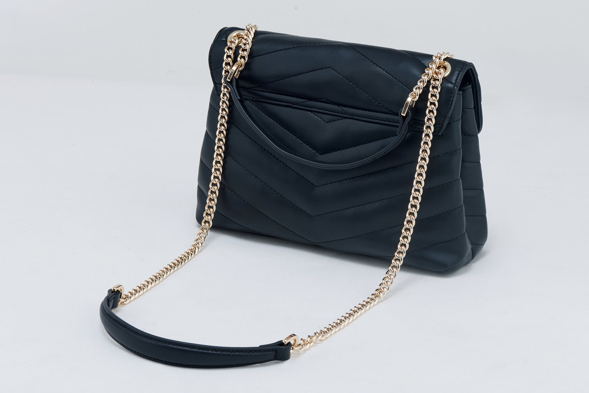 Black Tote Bag with Detachable Gold Chain & Tassel |  Tote | Everyday Bag